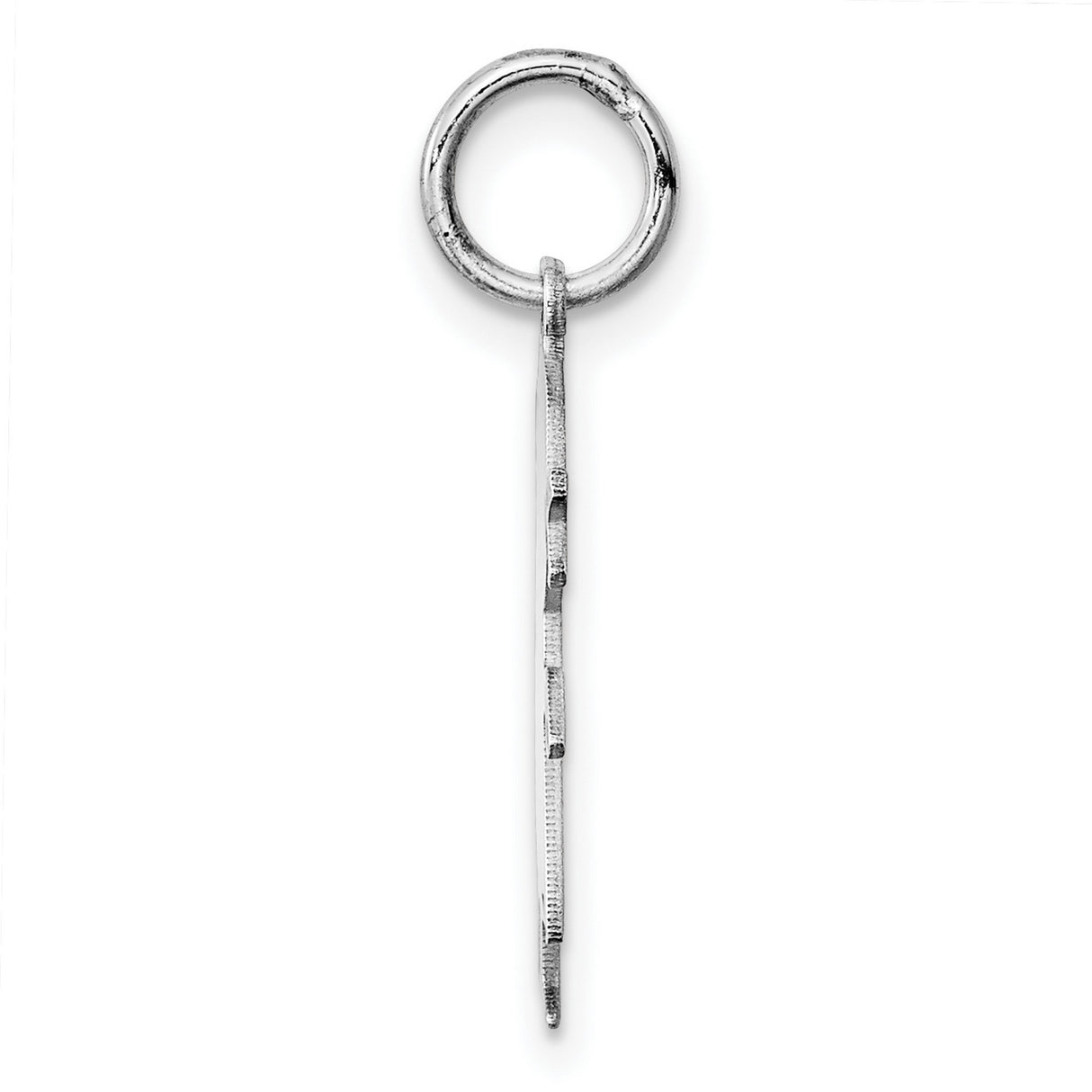 Diamond-Cut Engravable Girl Polished Front/Satin Back Disc Charm Pendant in Real 925 Sterling Silver