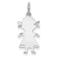 Diamond-Cut Engravable Girl Polished Front/Satin Back Disc Charm Pendant in Real 925 Sterling Silver