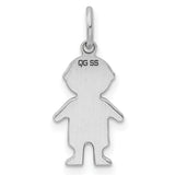 Engravable Boy Polished Front/Back Disc Charm Pendant in Real 925 Sterling Silver