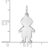 Engravable Boy Polished Front/Back Disc Charm Pendant in Real 925 Sterling Silver