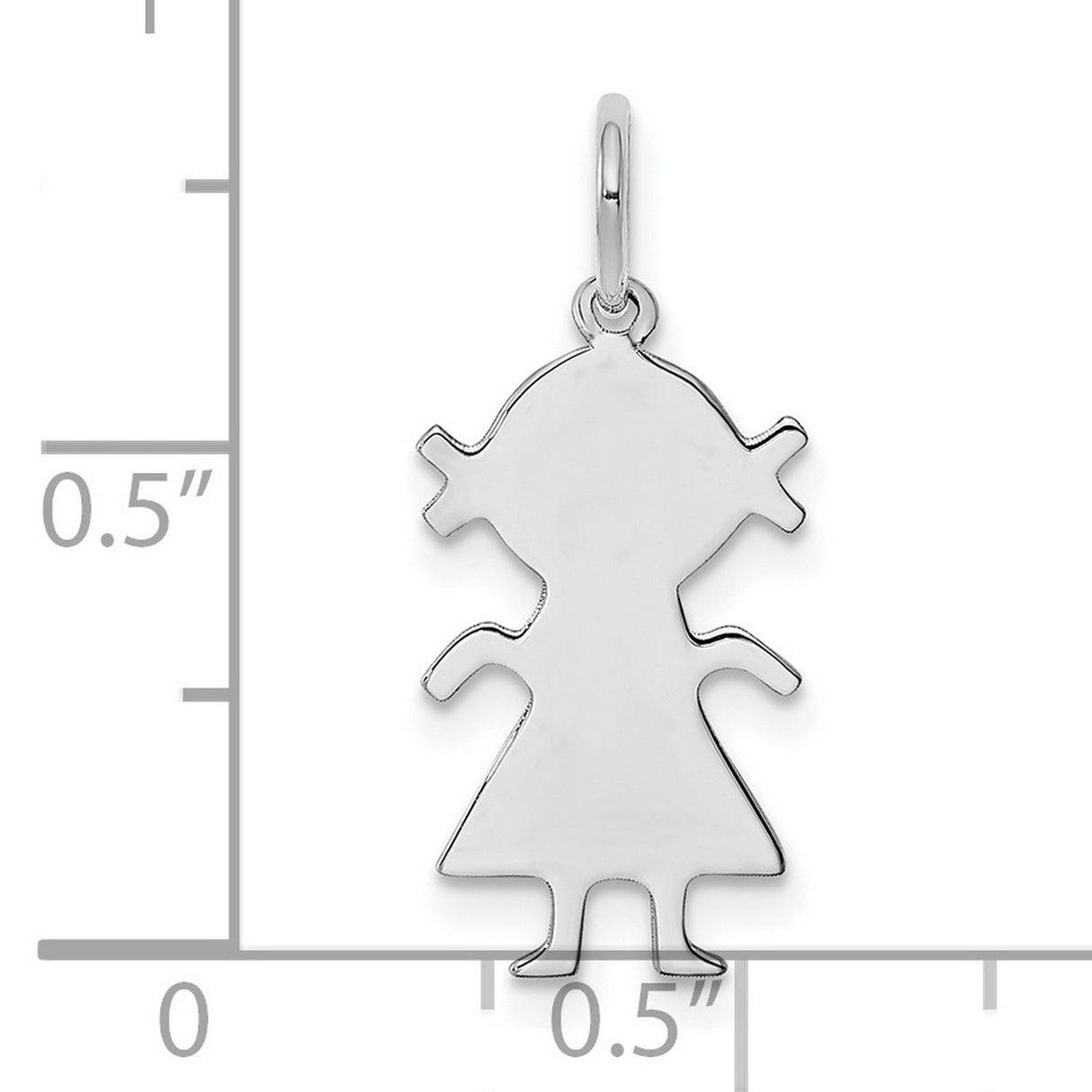 Engravable Girl Polished Front/Back Disc Charm Pendant in Real 925 Sterling Silver