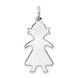 Engravable Girl Polished Front/Back Disc Charm Pendant in Real 925 Sterling Silver