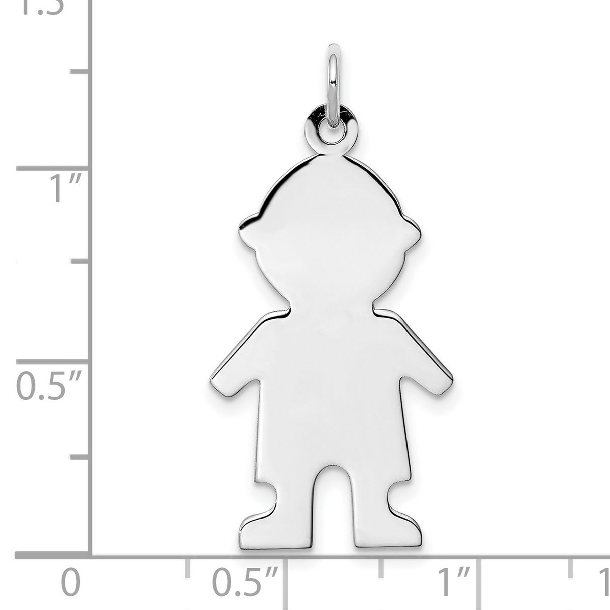 Engravable Boy Polished Front/Back Disc Charm Pendant in Real 925 Sterling Silver