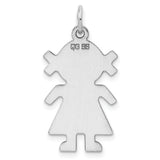 Engravable Girl Polished Front/Back Disc Charm Pendant in Real 925 Sterling Silver