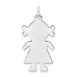 Engravable Girl Polished Front/Back Disc Charm Pendant in Real 925 Sterling Silver