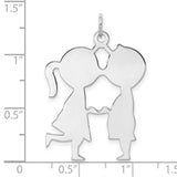 Engravable Boy/Girl Disc Charm Pendant in Real 925 Sterling Silver