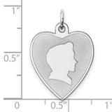 Engravable Boy Disc Charm Pendant in Real 925 Sterling Silver