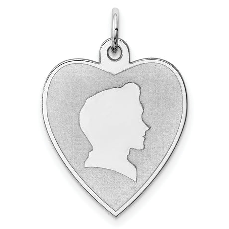 Engravable Boy Disc Charm Pendant in Real 925 Sterling Silver