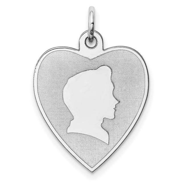 Engravable Boy Disc Charm Pendant in Real 925 Sterling Silver