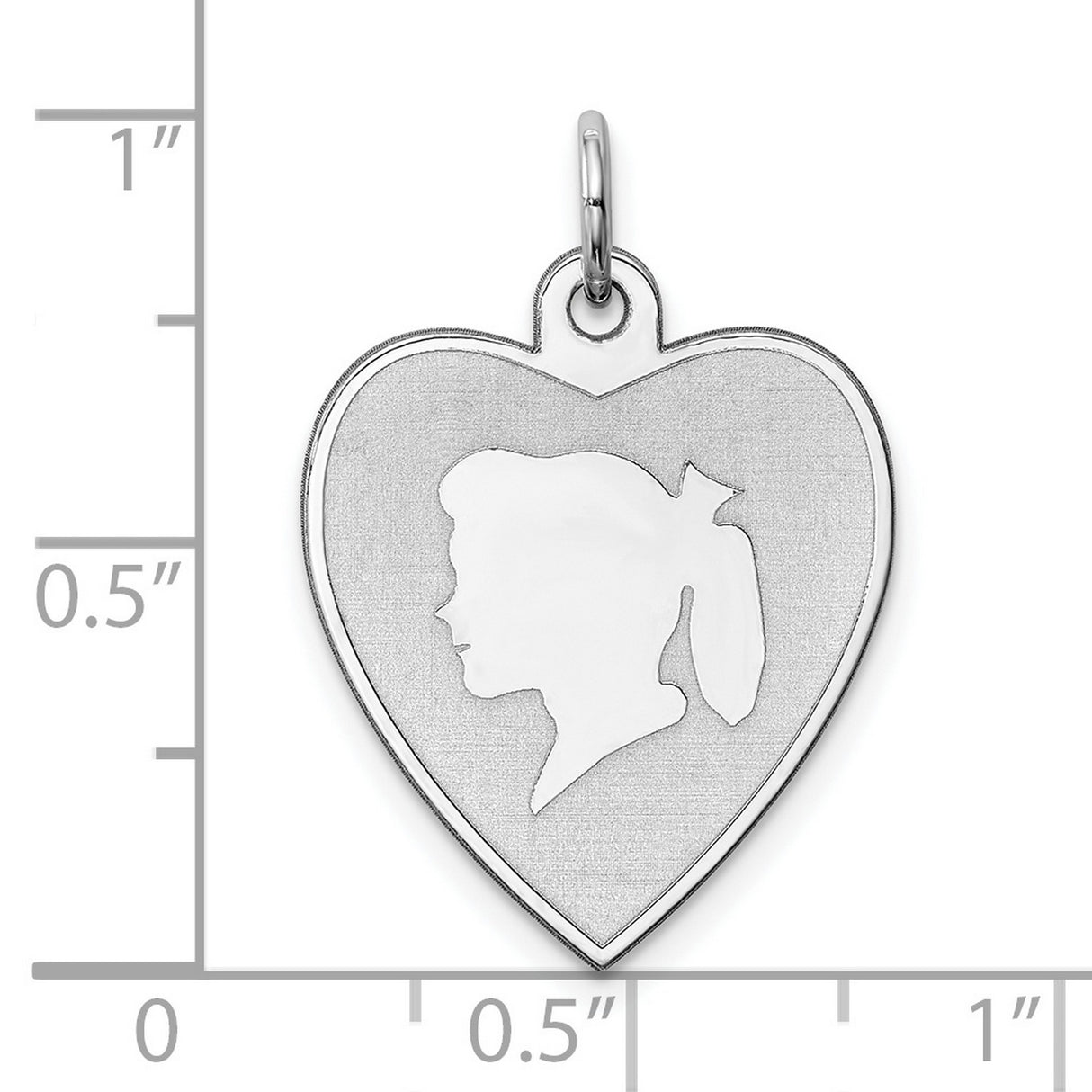 Engravable Girl Disc Charm Pendant in Real 925 Sterling Silver