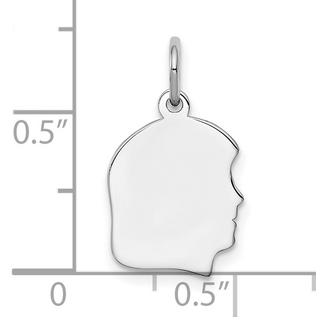 Engravable Girl Polished Front/Satin Back Disc Charm Pendant in Real 925 Sterling Silver