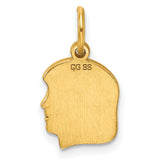 Engravable Girl Polished Disc Charm Pendant in Real 925 Sterling SIlver