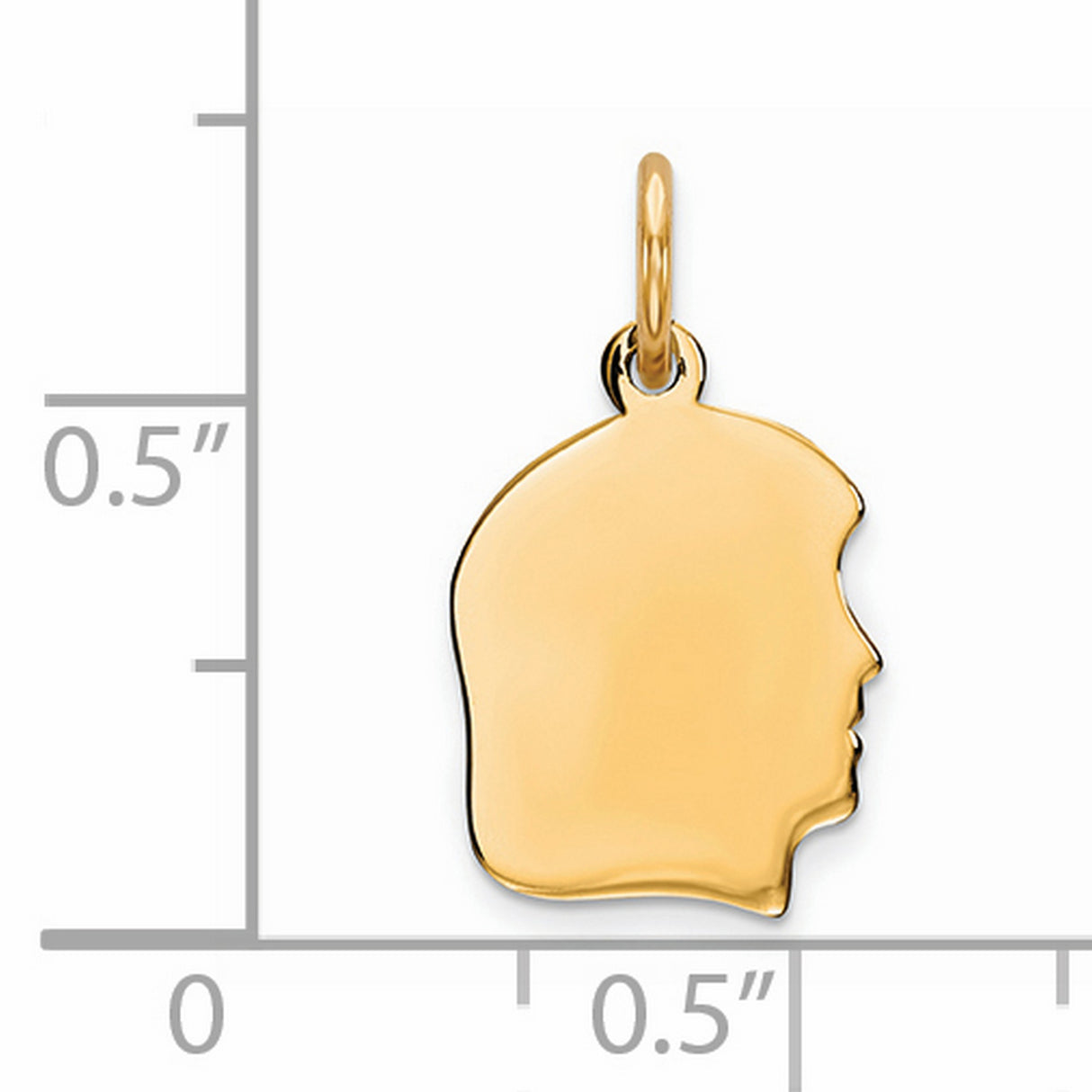 Engravable Girl Polished Disc Charm Pendant in Real 925 Sterling SIlver