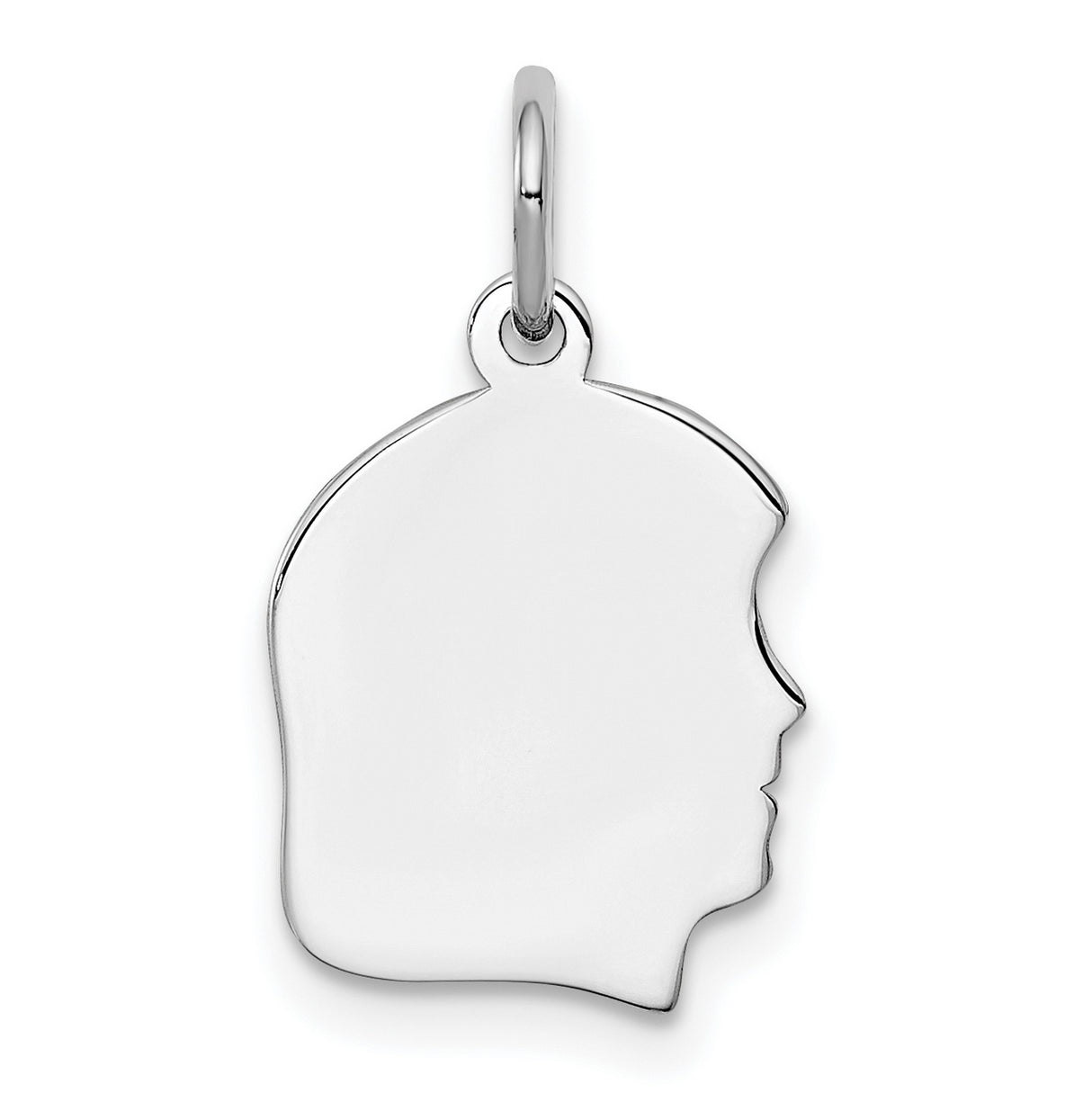 Engravable Girl Polished Front/Satin Back Disc Charm Pendant in Real 925 Sterling Silver