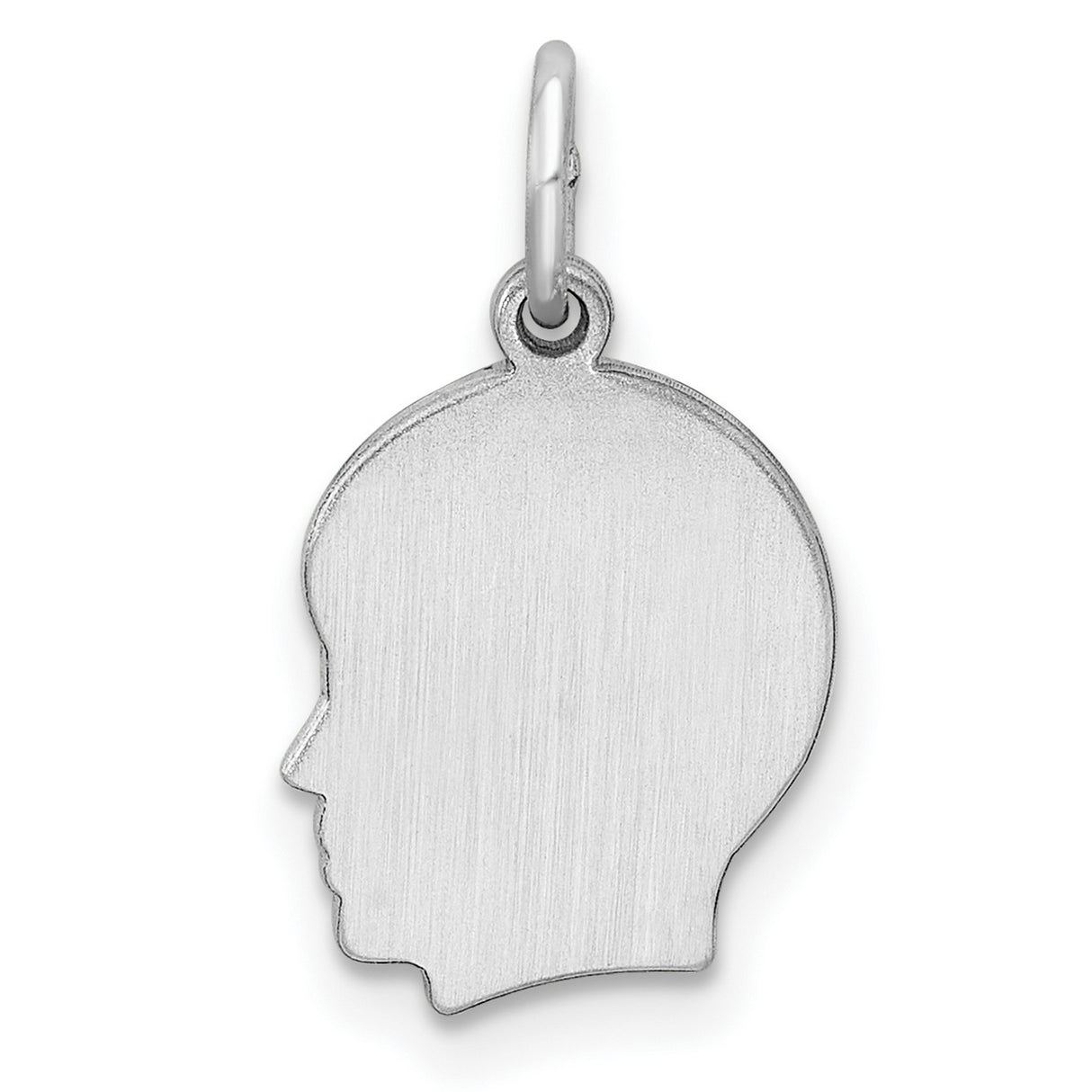 Engravable Boy Polished Front/Satin Back Disc Charm Pendant in Real 925 Sterling Silver