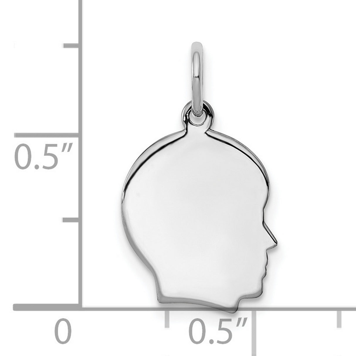 Engravable Boy Polished Front/Satin Back Disc Charm Pendant in Real 925 Sterling Silver