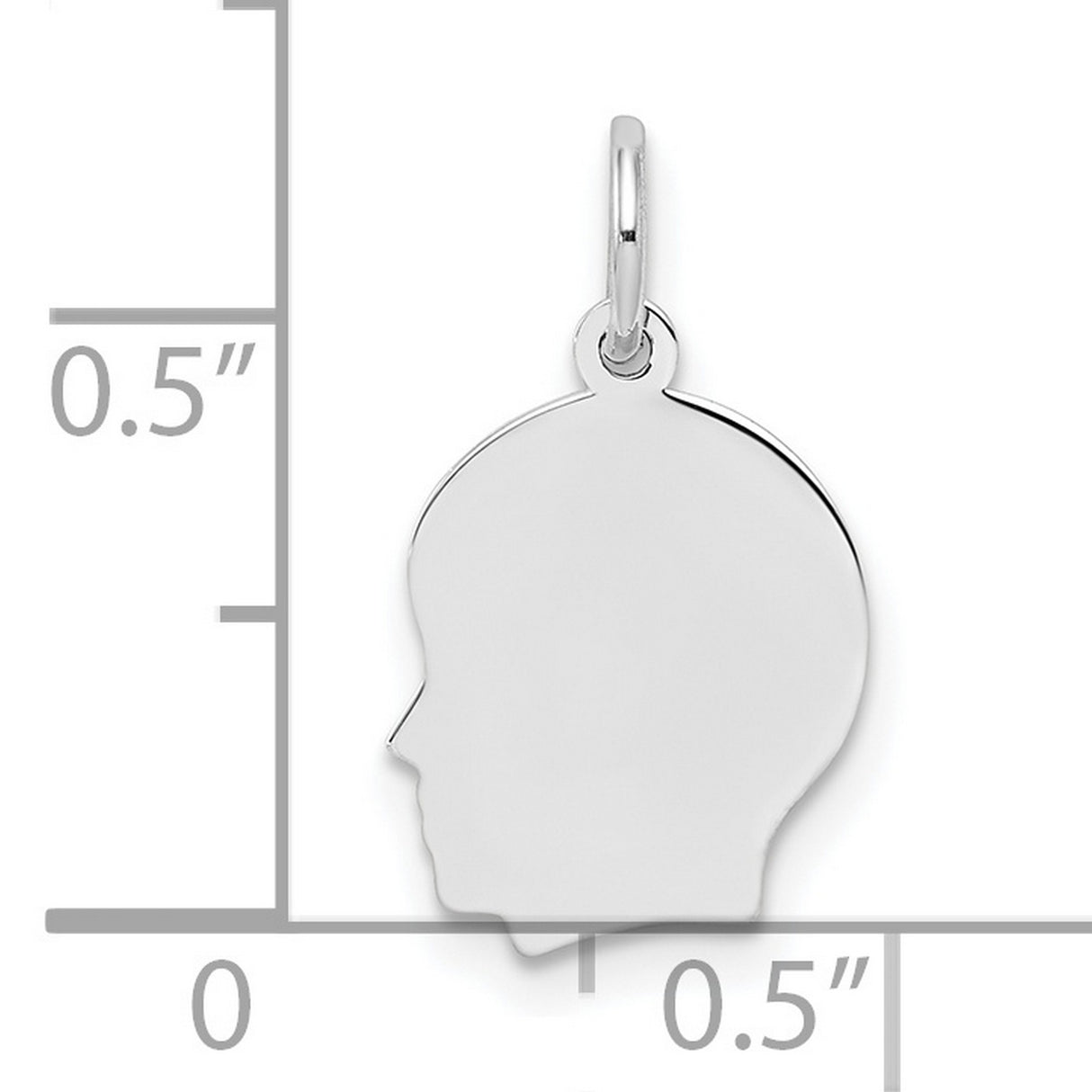 Engravable Boy Polished Front/Satin Back Disc Charm Pendant in Real 925 Sterling Silver