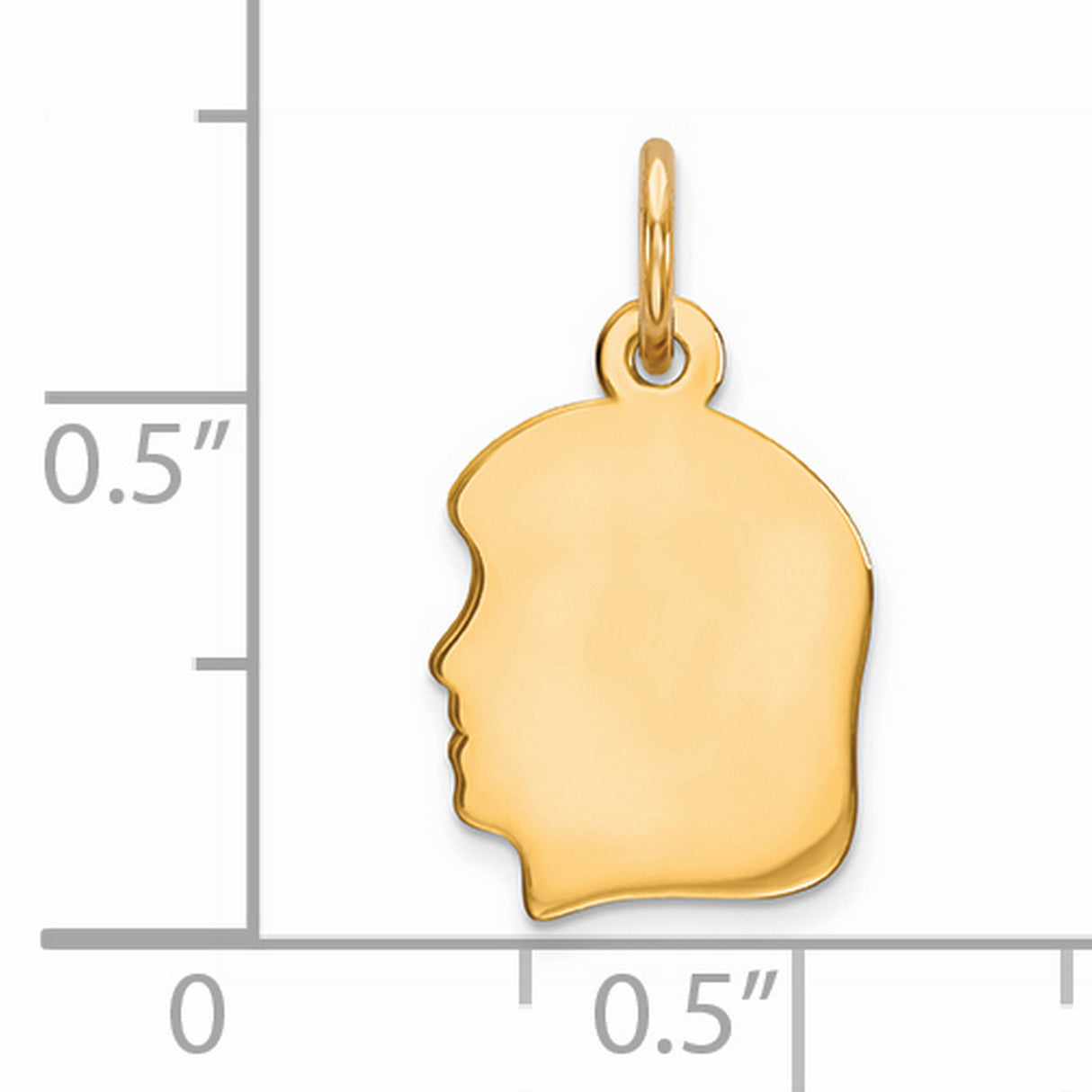 Engravable Girl Polished Disc Charm Pendant in Real 925 Sterling SIlver