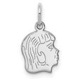 Engravable Girl Polished Front/Satin Back Disc Charm Pendant in Real 925 Sterling Silver