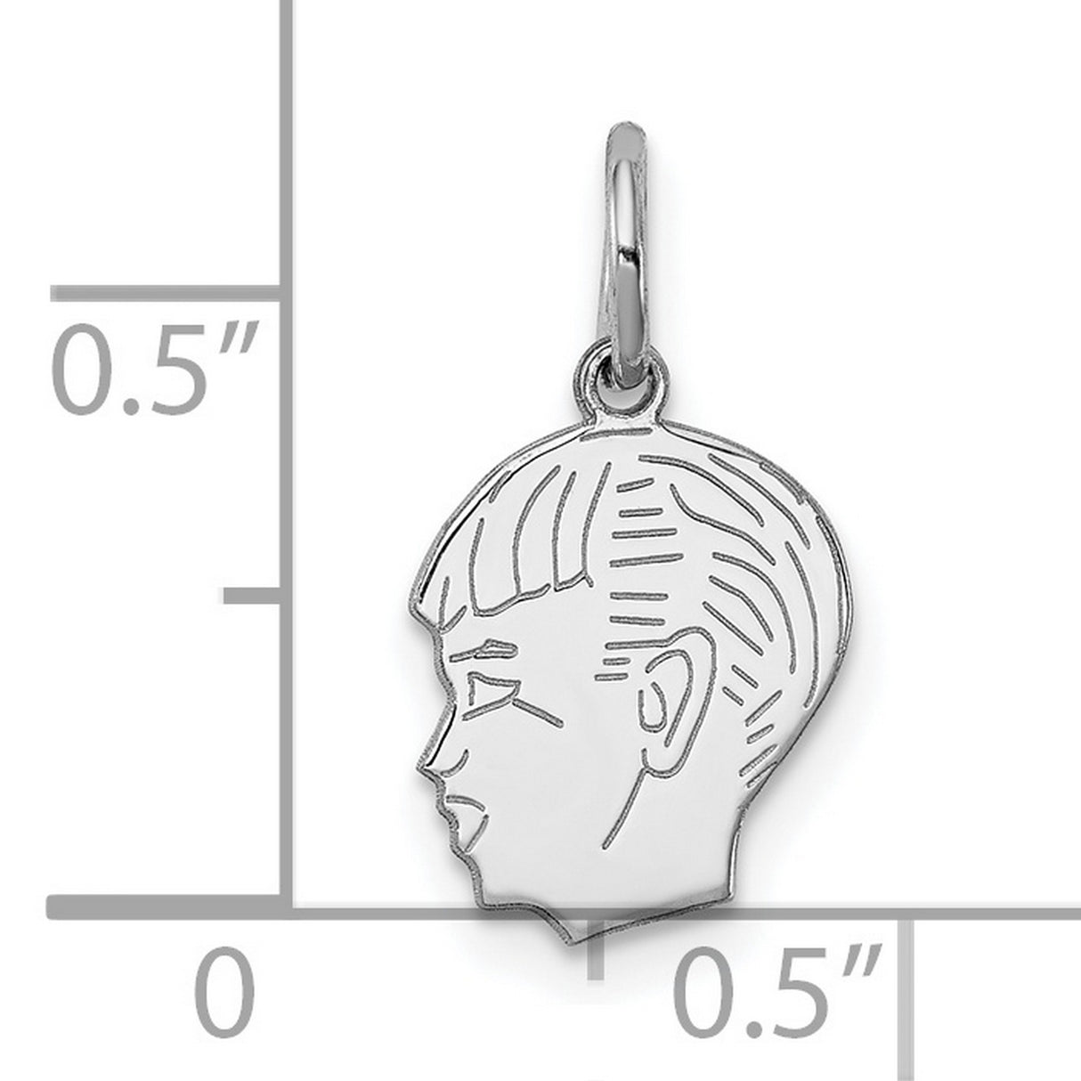 Engravable Boy Polished Front/Satin Back Disc Charm Pendant in Real 925 Sterling Silver