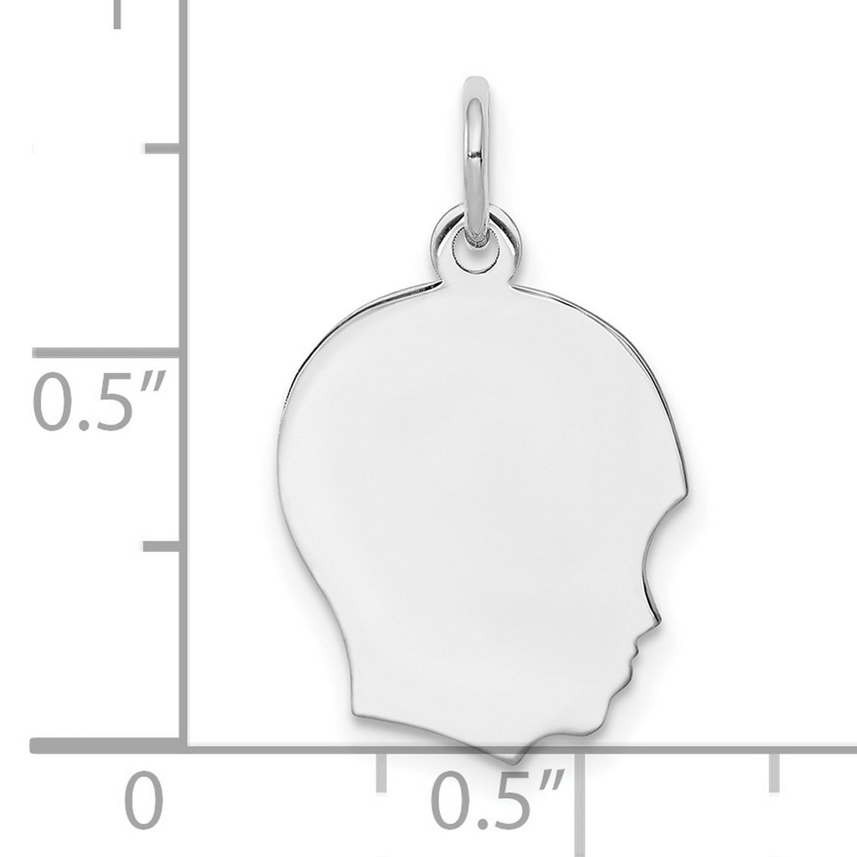 Engravable Boy Polished Front/Satin Back Disc Charm Pendant in Real 925 Sterling Silver