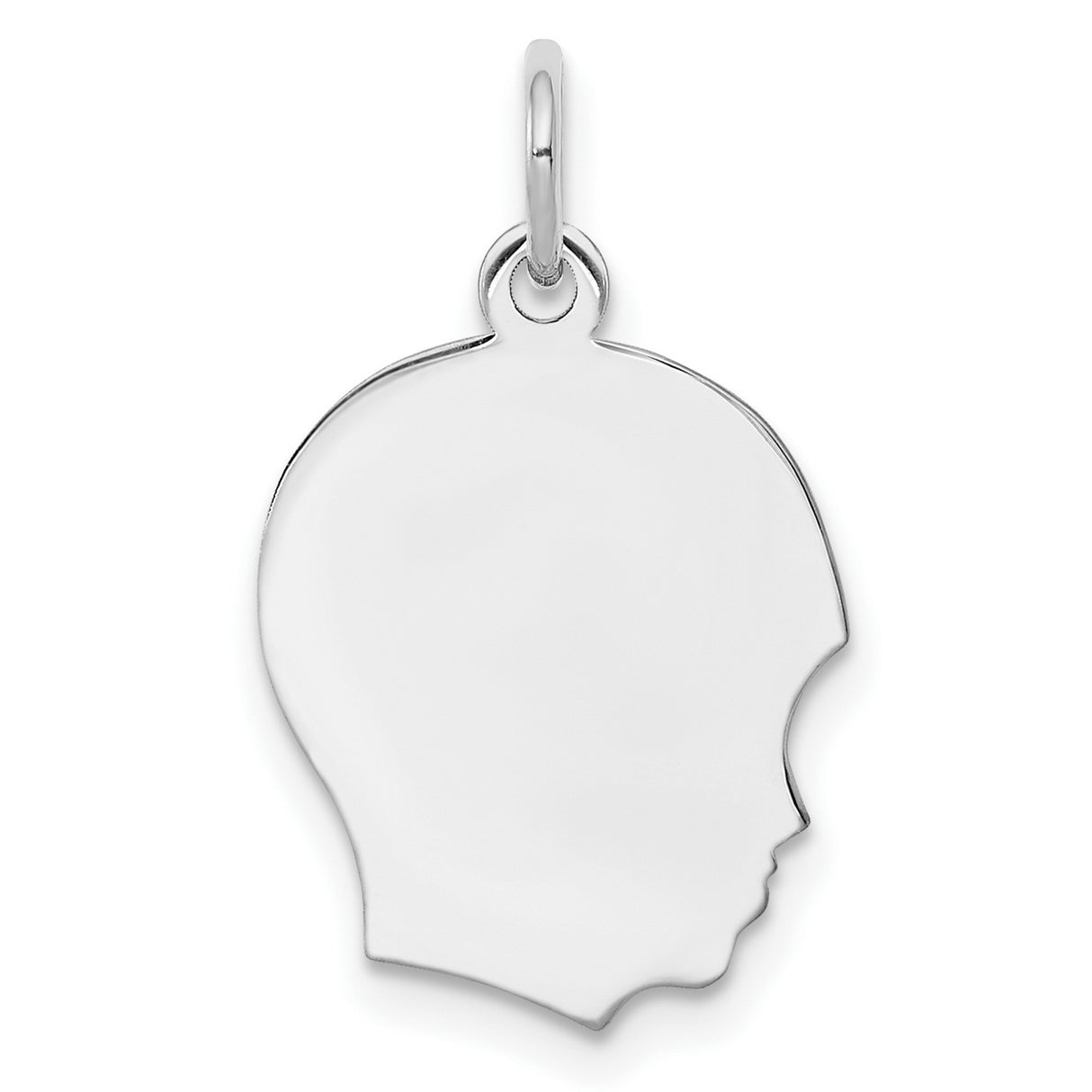 Engravable Boy Polished Front Satin Back Disc Charm Pendant in Real 925 Sterling Silver