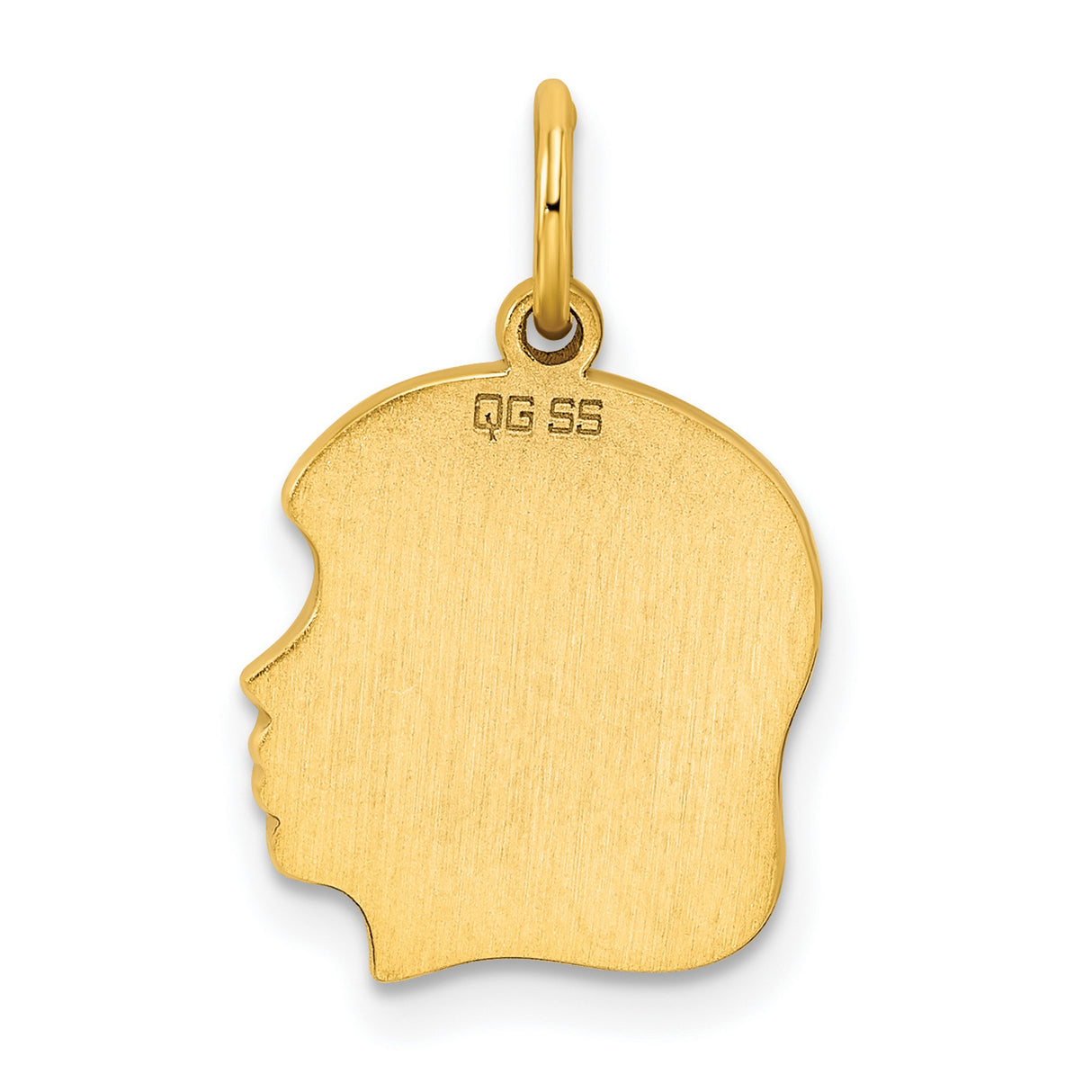 Engravable Girl Polished Disc Charm Pendant in Real 925 Sterling SIlver