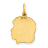 Engravable Girl Polished Disc Charm Pendant in Real 925 Sterling SIlver