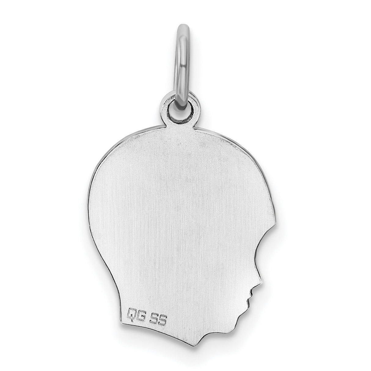 Engravable Boy Polished Front/Satin Back Disc Charm Pendant in Real 925 Sterling Silver