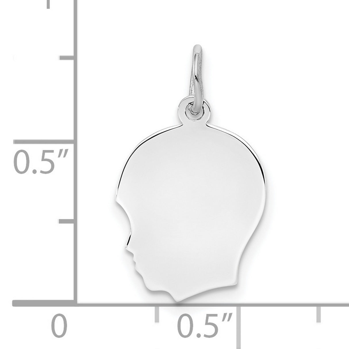 Engravable Boy Polished Front/Satin Back Disc Charm Pendant in Real 925 Sterling Silver