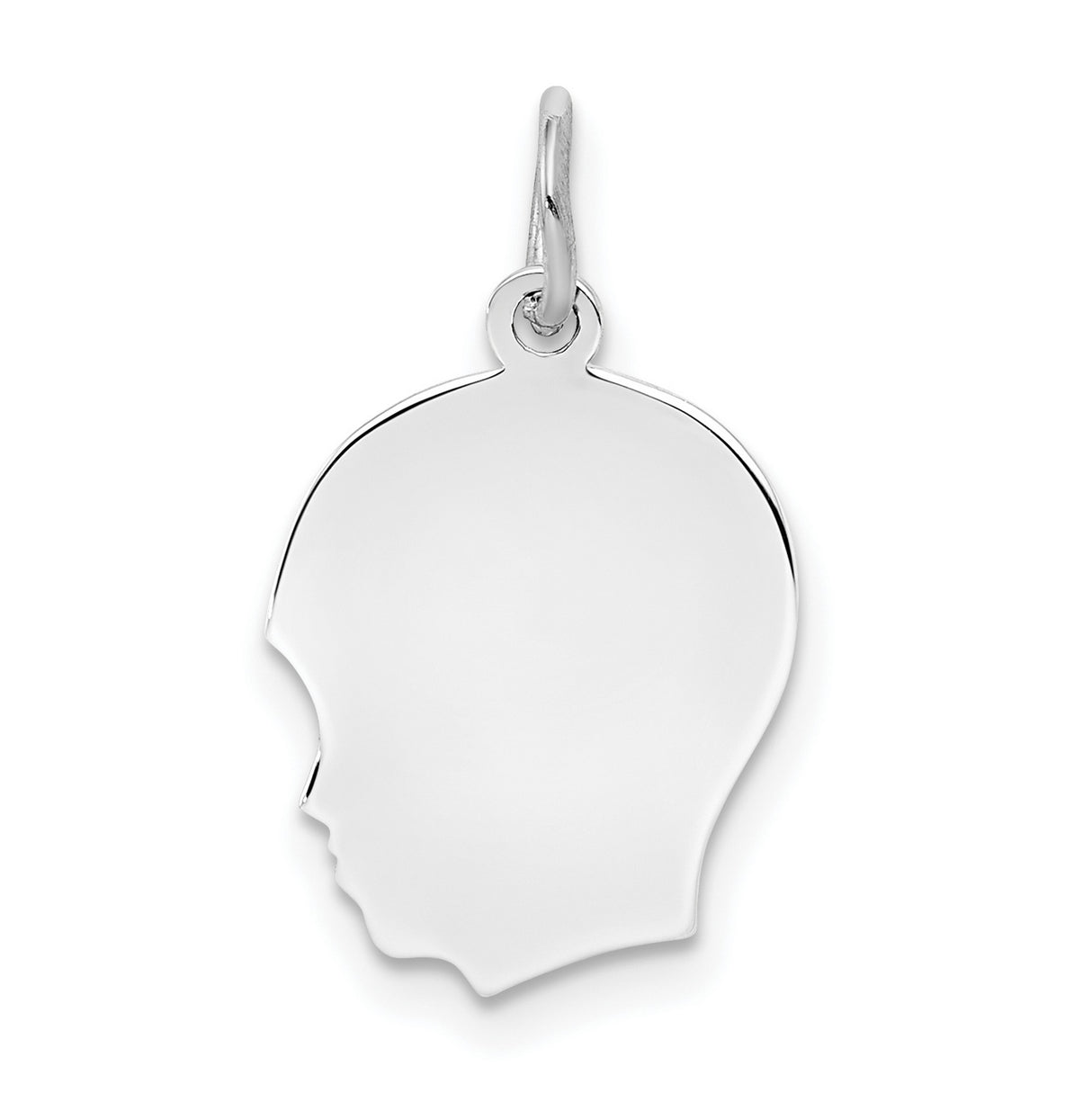 Engravable Boy Polished Front/Satin Back Disc Charm Pendant in Real 925 Sterling Silver