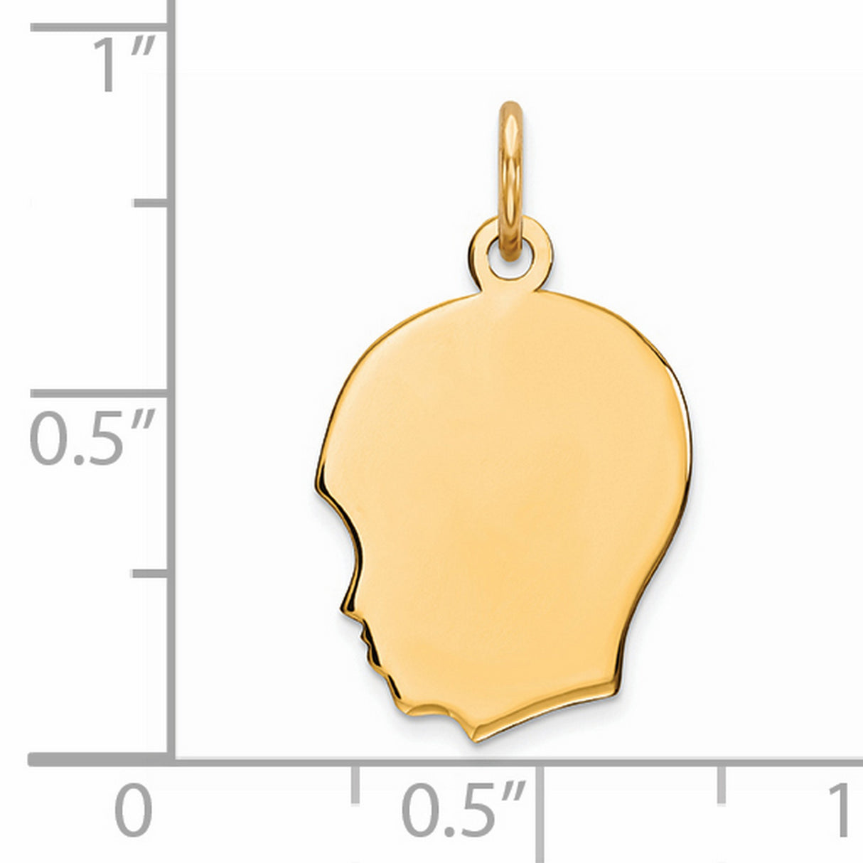 Engravable Boy Polished Disc Charm Pendant in Real 925 Sterling SIlver