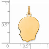 Engravable Boy Polished Disc Charm Pendant in Real 925 Sterling SIlver