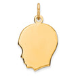 Engravable Boy Polished Disc Charm Pendant in Real 925 Sterling SIlver