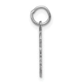 Engravable Girl Polished Front/Satin Back Disc Charm Pendant in Real 925 Sterling Silver