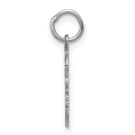 Engravable Girl Polished Front/Satin Back Disc Charm Pendant in Real 925 Sterling Silver