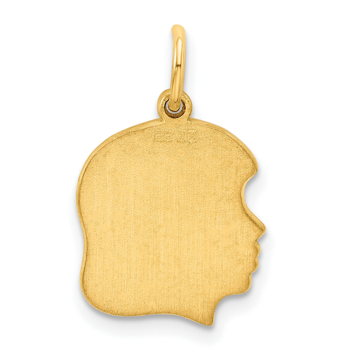 Engravable Girl Polished Disc Charm Pendant in Real 925 Sterling SIlver