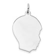 Engravable Boy Disc Polish on Front/Back Charm Pendant in Real 925 Sterling Silver