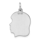 Engravable Girl Disc Polish on Front/Back Charm Pendant in Real 925 Sterling Silver