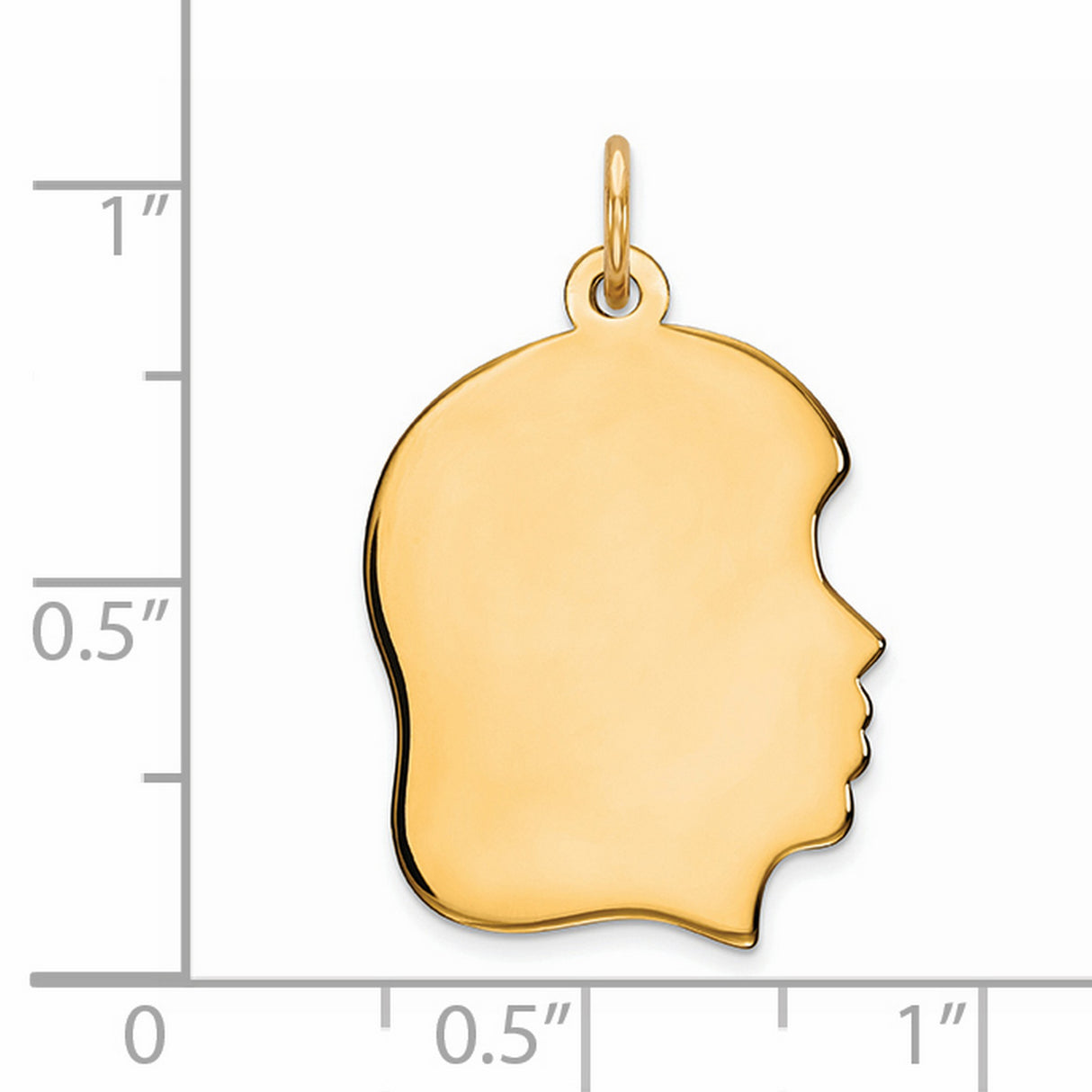 Engravable Girl Polished Disc Charm Pendant in Real 925 Sterling SIlver