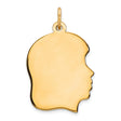 Engravable Girl Polished Disc Charm Pendant in Real 925 Sterling SIlver