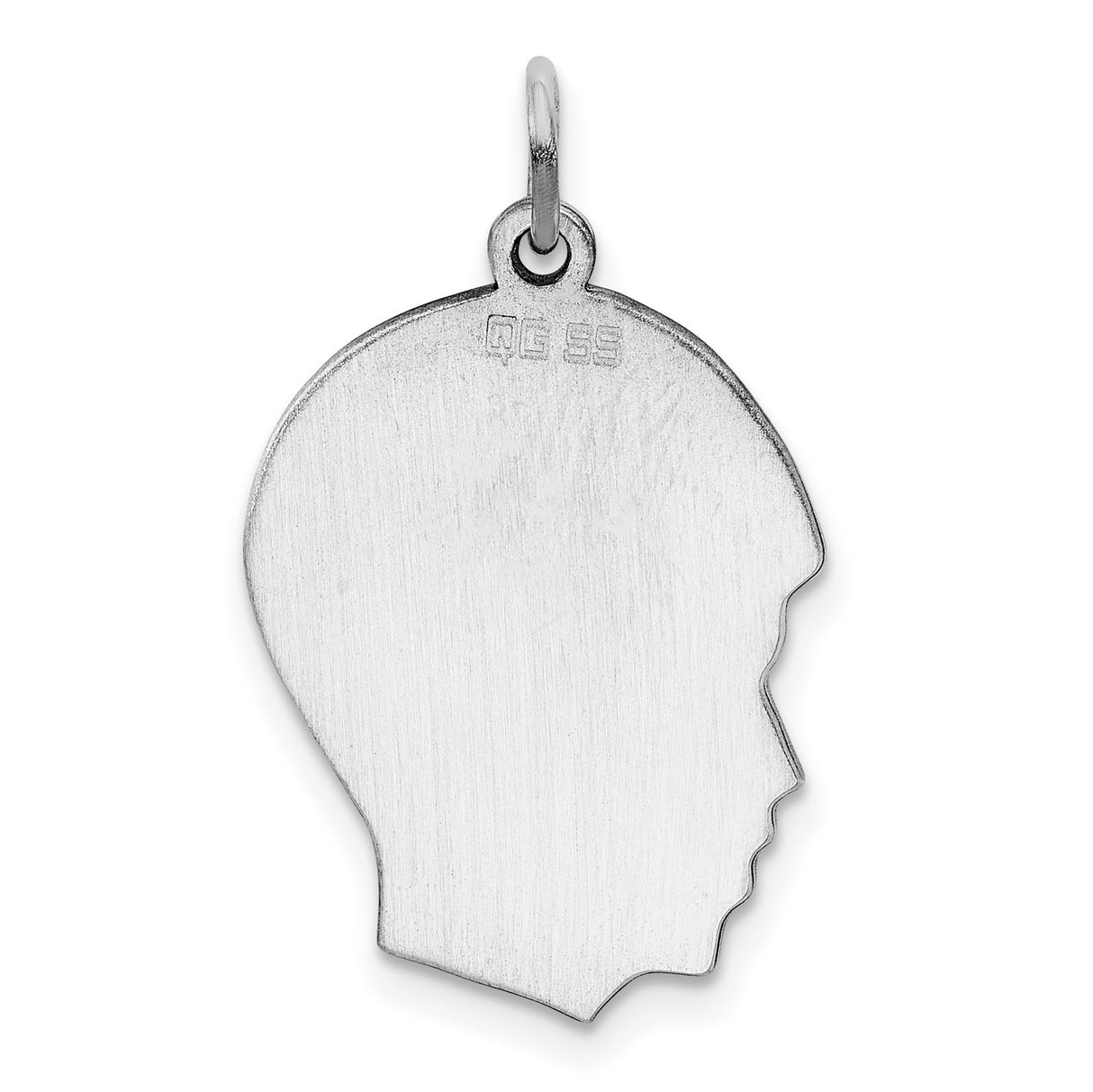 Engravable Boy Disc Polish on Front/Back Charm Pendant in Real 925 Sterling Silver