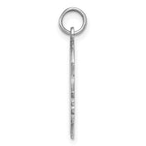 Engravable Girl Polished Front/Satin Back Disc Charm Pendant in Real 925 Sterling Silver