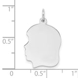 Engravable Girl Disc Polish on Front/Back Charm Pendant in Real 925 Sterling Silver