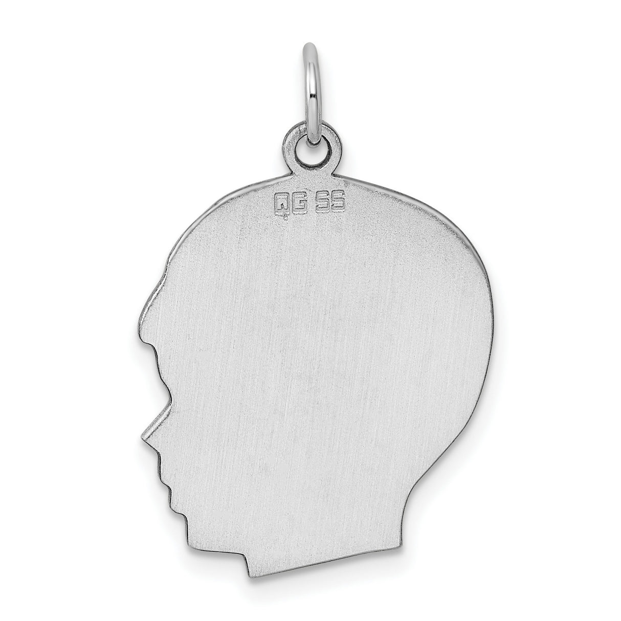 Engravable Boy Polished Front/Satin Back Disc Charm Pendant in Real 925 Sterling Silver
