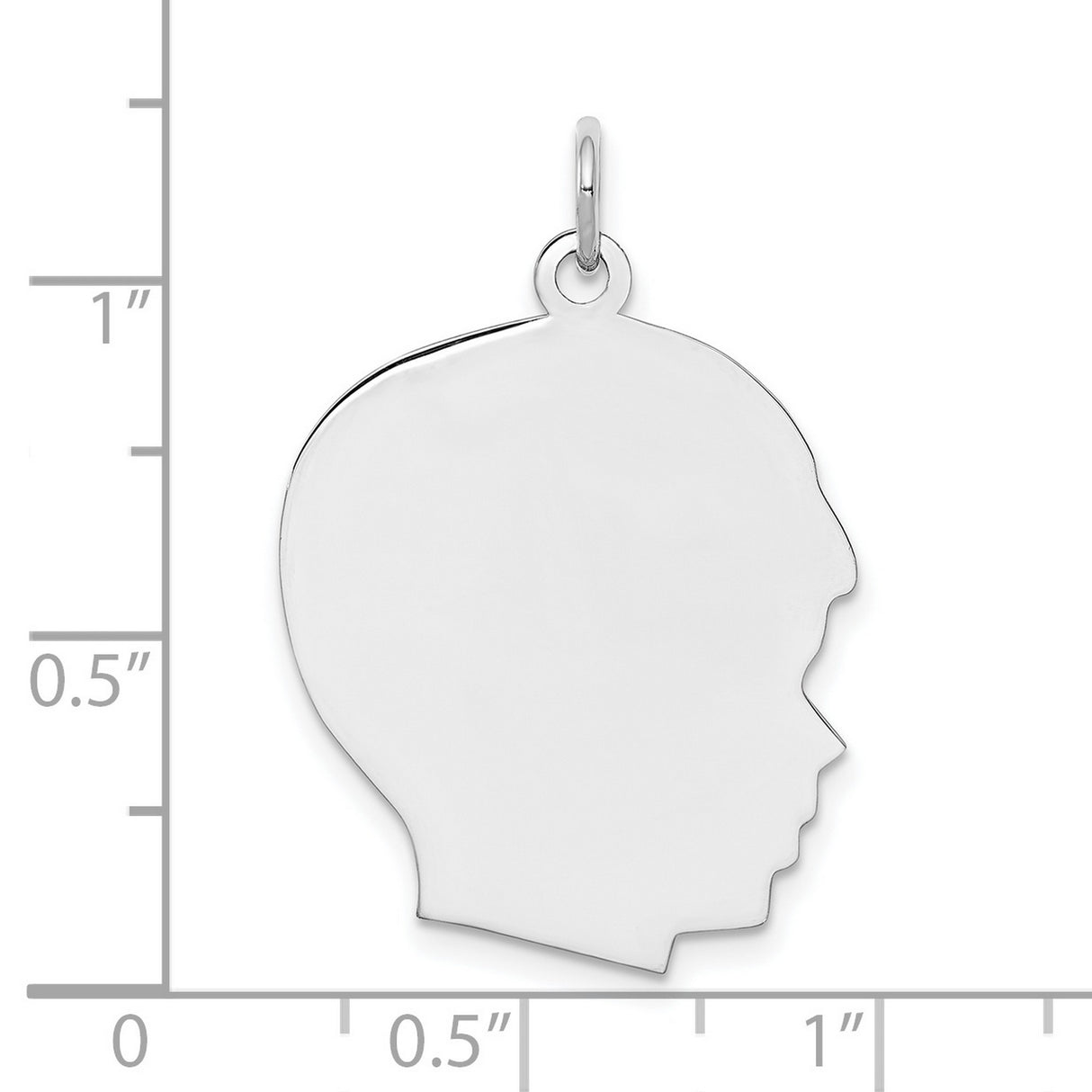 Engravable Boy Disc Polish on Front/Back Charm Pendant in Real 925 Sterling Silver