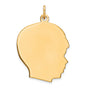 Engravable Boy Polished Disc Charm Pendant in Real 925 Sterling SIlver