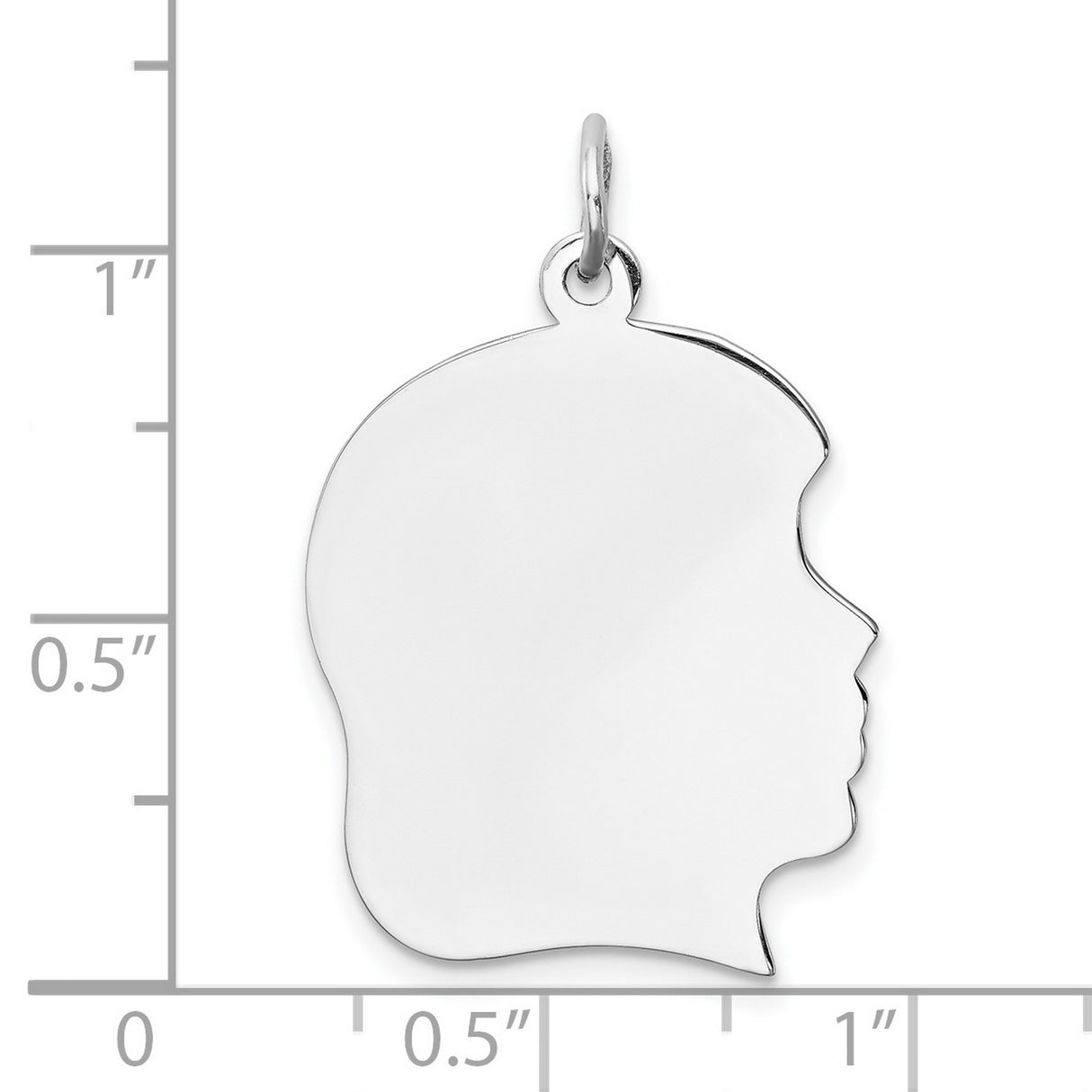 Engravable Girl Disc Polish on Front/Back Charm Pendant in Real 925 Sterling Silver