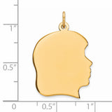 Engravable Girl Polished Disc Charm Pendant in Real 925 Sterling SIlver