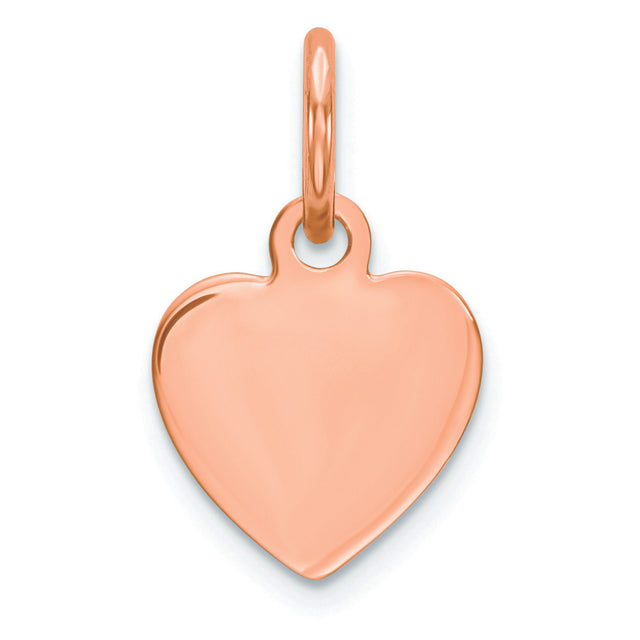 Engravable Heart Polished Front/Satin Back Disc Charm Pendant in Real 925 Sterling SIlver